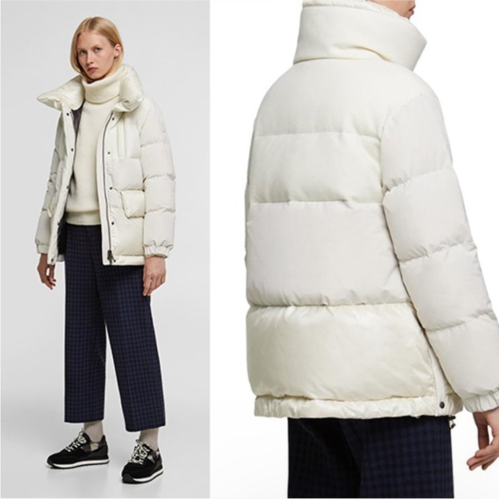 Woolrich John Rich & Bros Alquippa Puff Snow Stone White Puffer Coat Jacket
